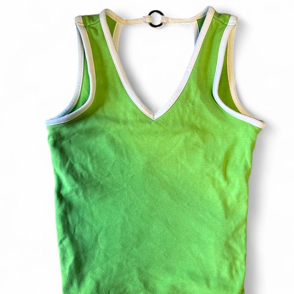 XXS / XS Y2K lime green Energie flirty summer top with built in bra